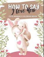 How to Say I Love You Cute Animals Coloring Book