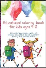 Educational coloring book for kids ages 4-8