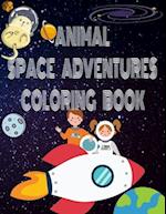 Animal Space Adventures Coloring Book: For preschoolers and kindergartners to learn fun entertaining facts about planets and our solar system 