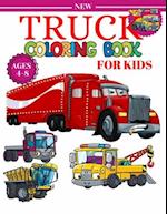 Truck Coloring Book For Kids Ages 4-8