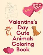 Valentine's Day Cute Animals Coloring Book