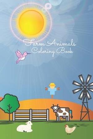 Coloring Farm Animals: Simple And Fun Design: Bunny,Horse,Cow,Pig,Chicken....