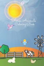 Coloring Farm Animals: Simple And Fun Design: Bunny,Horse,Cow,Pig,Chicken.... 