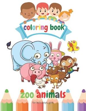 Fa Jungle Zoo Animals Coloring Book For Kids Boys Girls Af Rabya Chafii Som Paperback Bog Pa Engelsk