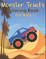 Monster Trucks Coloring Book for Kids Ages 2-4