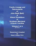 Family Lineage and Descendants of John Beall (Bell) & Alison Donaldson of Scotland, Maryland & North Carolina