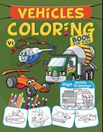 Vehicles Coloring Book For Kids