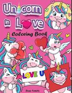 Unicorn in Love Coloring Book