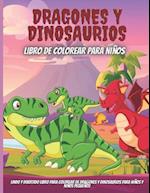 Dragones Y Dinosaurios Libro De Colorear Para Niños