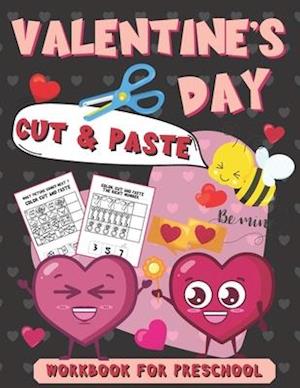 Valentine's Day Cut & Paste Workbook for Preschool