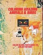 coloring amazing animals & birds