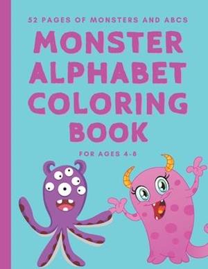 Monster Alphabet Coloring Book for Ages 4-8