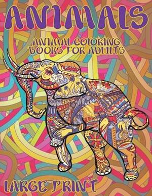 Animal Coloring Books for Adults - Large Print