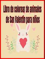 Libro de colorear de animales de San Valentín para niños