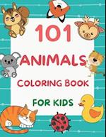 101 Animals Coloring Book for Kids: 101 Fun Coloring Pages for Boys and Girls Ages 4-8 Large Print 