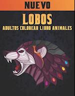 Adultos Libro Colorear Lobos Animales