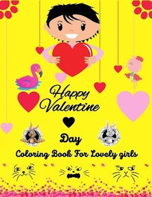 Happy Valentine Day Coloring Book For Lovely girls
