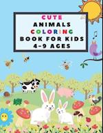 Cute Animals Coloring Book for Kids 4-9 Ages