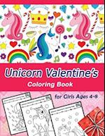 Unicorn Valentine's Coloring Book for Girls Ages 4-8