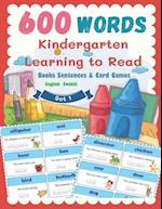 600 Words Kindergarten Learning to Read Books Sentences & Card Games English Swahili Set 1