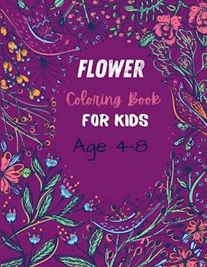 Flower Coloring Book For Kids Age 4-8