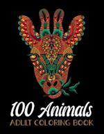 100 Animals Adult Coloring Book