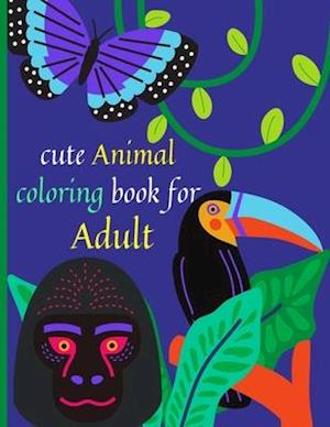 cute Animal coloring book for Adult