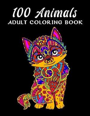 100 Animals Adult Coloring Book