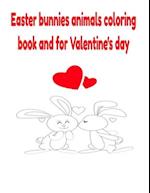 Easter bunnies animals coloring book and for Valentine's day