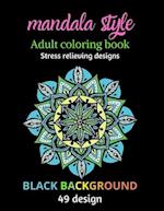 Mandala style, adult coloring book