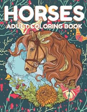 Horses Adult Coloring Book