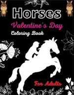 Horses Valentine's Day Coloring Book For Adults