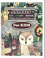 animals coloring book with animals name for kids