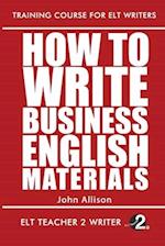 How To Write Business English Materials