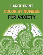 Large Print Color by Number for Anxiety