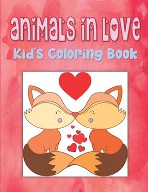 Animals In Love Kid's Coloring Book