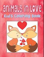 Animals In Love Kid's Coloring Book
