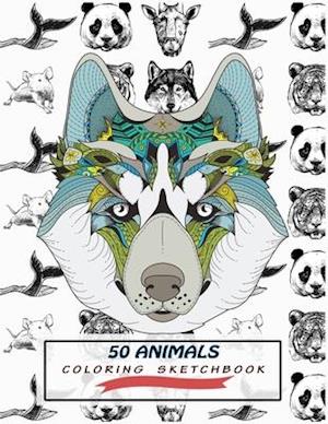 50 Animals Coloring Sketchbook