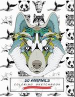 50 Animals Coloring Sketchbook