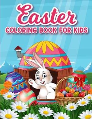 Easter coloring book for kids: 50 Easter Coloring filled image Book for Toddlers, Preschool Children, & Kindergarten, Bunny, rabbit, Easter eggs, flow