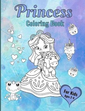 Princess Coloring Book For Kids Ages 2-4