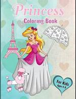 Princess Coloring Book For Kids Ages 4-8