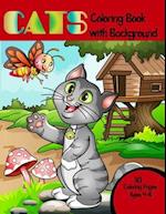 Cat Coloring Book with Background