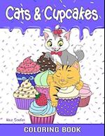 Cats and Cupcakes Coloring Book: Delightful Cats and Yummy Cupcakes To Color 