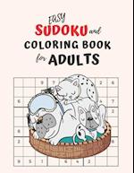 Easy Sudoku and Coloring Book for Adults