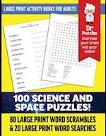 Dr. Puzzles Science and Space Large Print Activity Book for Adults