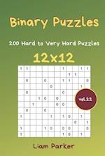 Binary Puzzles - 200 Hard to Very Hard Puzzles 12x12 vol.22