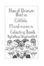 Hand Drawn Boho Edible Mushroom coloring book