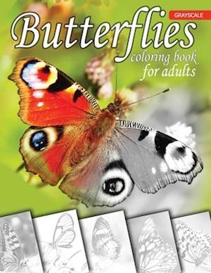 Butterflies Grayscale Coloring Book for Adults