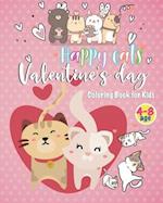 Happy Cats Valentine day Coloring book for kids